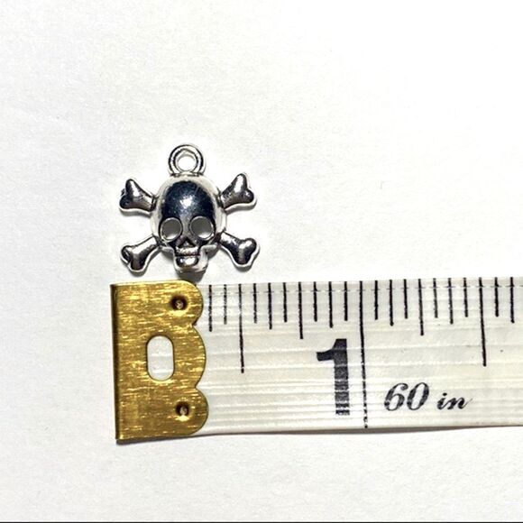 Minimalist, Stainless Steel Skull & Crossbones, W/ Adjustable Rope Necklace - Picture 8 of 12